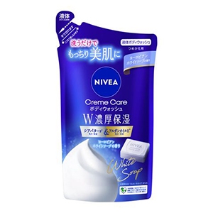 花王　ニベア クリームケアボディウォッシュ W濃厚保湿 ヨーロピアンホワイトソープの香り つめかえ用３４０ｍｌ