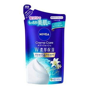 花王　ニベア クリームケアボディウォッシュ W濃厚保湿 ブリティッシュロイヤルリリーの香りつめかえ用　３４０ｍｌ