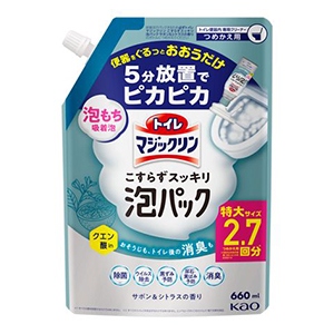 花王　トイレマジックリン　こすらずスッキリ泡パック　サボン＆シトラスの香りつめかえ６６０ｍｌ