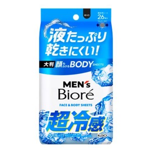 花王 メンズビオレ　顔もふけるボディシート　クールタイプ　２６枚