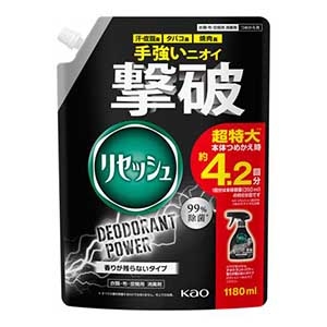 花王　リセッシュ　デオドラントパワー　香りが残らないタイプ　つめかえ用　１１８０ｍｌ