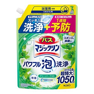 花王　バスマジックリン　パワフル泡洗浄　グリーンハーブの香りつめかえ用　１０５０ｍｌ