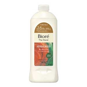 花王　ビオレザハンド　泡ハンドソープ　ハーバルウッドの香りつめかえ３７０ｍｌ