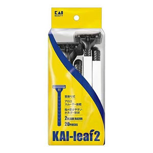 貝印 　首振り式使い捨てタイプ　GA0123 KAI leaf2 20本入