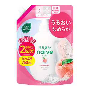 クラシエ　ナイーブ　ボディソープ桃の葉エキスつめかえ用２回分７６０ｍｌ