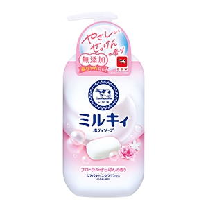 牛乳石鹸　ミルキィ　ボディソープ　フローラルせっけんの香りポンプ付　５００ｍｌ