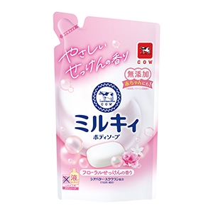 牛乳石鹸　ミルキィ　ボディソープ　フローラルせっけんの香りつめかえ３６０ｍｌ