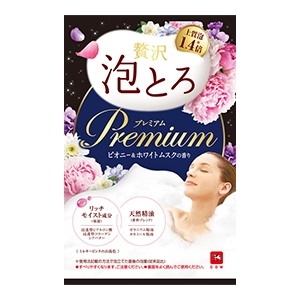 牛乳石鹸　お湯物語　贅沢泡とろ 入浴料 プレミアム ピオニー&ホワイトムスク４０ｇ