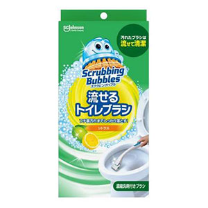 ジョンソン　スクラビングバブル　流せるトイレブラシ　シトラス　本体　ブラシ４本付