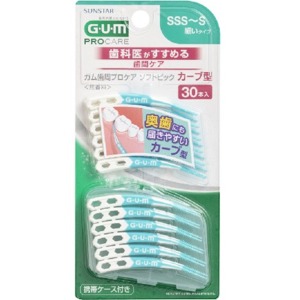 サンスター　GUM（ガム）　ソフトピック　カーブ型　３０Ｐ　サイズＳＳＳーＳ