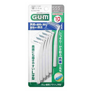 サンスター　ガム・歯間ブラシＬ字型１０Ｐ　ＳＳＳサイズ
