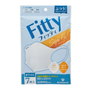 玉川衛材 フィッティ Fitty スタイルフィットプラス立体マスク ホワイトふつう７枚　個別包装 