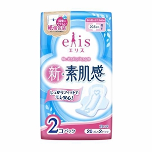 大王製紙　エリス 新素肌感 多い昼ふつうの日　羽つき 20枚×2個パック