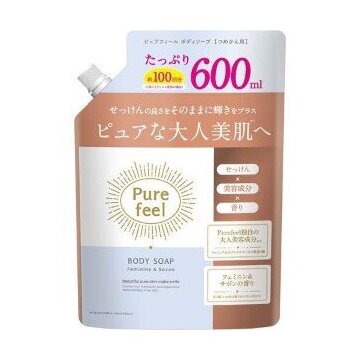 第一石鹸　ピュアフィール ボディソープ フェミニン&サボンの香りつめかえ６００ｍｌ