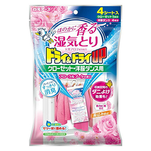 白元アース　ドライ＆ドライUP クローゼット洋服ダンス用 フローラルブーケ４枚