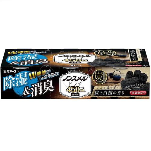 白元アース ノンスメルドライ　炭と白檀の香り　４５０ｍｌ　３個