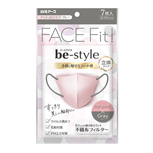 白元アース　ビースタイル 立体タイプ ふつう アッシュピンクXグレー７枚