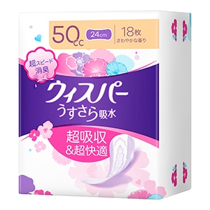 Ｐ＆Ｇ　ウィスパ－　うすさら吸水　中量用　５０ｃｃ　１８枚