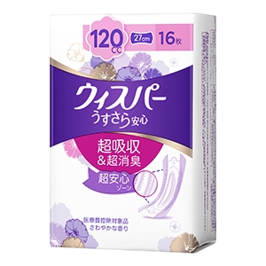 Ｐ＆Ｇ　ウィスパー うすさら安心多いときでも安心用１２０cc１６枚