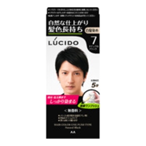 マンダム　ルシード ワンプッシュケアカラーナチュラルブラック 7メンズ用無香料白髪染め１組