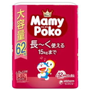 ユニチャーム　マミーポコパンツ　Ｌサイズ　ドラエモン　６２枚