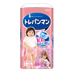 ユニチャーム　トレパンマン　ピンク　Ｌサイズ３４枚