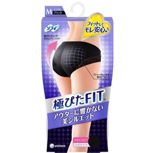 ユニチャーム　ソフィ　極ぴたＦＩＴ　エレガントフィット　Ｍ　ブラック　生理用ショーツ