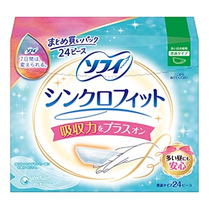 ユニチャーム　ソフィ　シンクロフィット多い日の昼用　２４枚