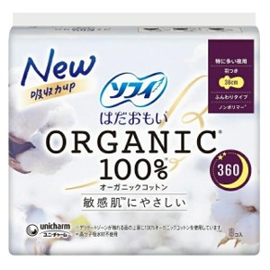 ユニチャーム　ソフィ　はだおもいオーガニックコットン３６０　８枚
