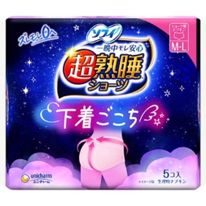 ユニチャーム　ソフィ　超熟睡ショーツ　５枚ＭＬ