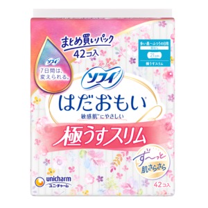 ユニチャーム　ソフィ はだおもい 極うすスリム 210 羽なし４２枚