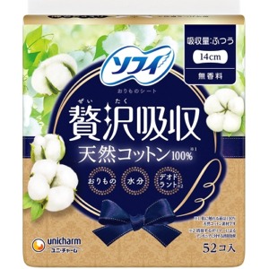 ユニチャーム　ソフィ　キヨラ贅沢吸収天然コットンふつう用　５２枚