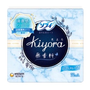 ユニチャーム　ソフィ　Ｋｉｙｏｒａ無香料　７２枚　（生理用ナプキン）