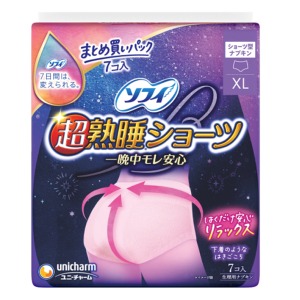ユニチャーム　ソフィ　超熟睡 ショーツ　ＸＬサイズ 特に多い夜用 ７枚　