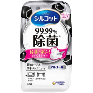 ユニチャーム　シルコット　９９．９９％除菌ウェットティッシュ本体４０枚