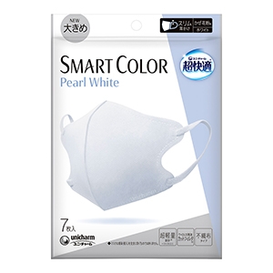 ユニチャーム　超快適マスク　スマートカラー 大きめ パールホワイト７枚入