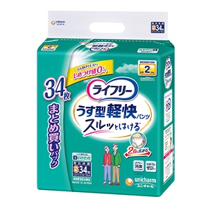 ユニチャーム ライフリー　うす型軽快パンツＳサイズ　３４枚