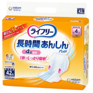 ユニチャーム　ライフリー　長時間あんしん尿とりパッド　４２枚