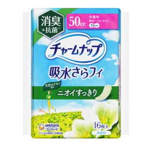 ユニチャーム　チャームナップ　吸水さらフィ　消臭＋抗菌　５０ｃｃ中量用１６枚
