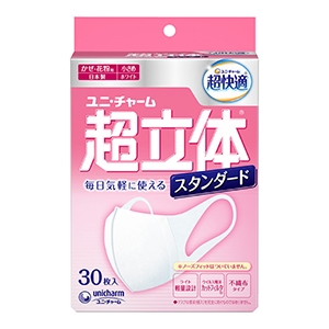 ユニチャーム　超立体マスク かぜ花粉用 スタンダード小さめ３０枚入 マスク