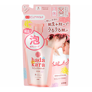 ライオン　hadakara（ハダカラ）ボディソープ 泡で出てくる薬用ピュアマイルドタイプつめかえ４４０ｍｌ