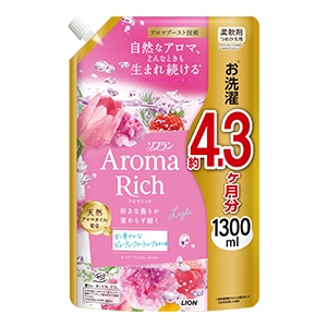 ライオン　ソフラン　アロマリッチ　レイラ　つめかえ超特大１３００ｍｌ　柔軟剤