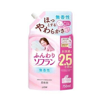 ライオン　ふんわり ソフラン つめかえ 無香性 ７５０ｍｌ　柔軟剤
