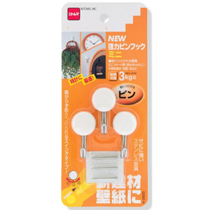 ニトムズ　ＮＥＷ強力ピンフック　ミニ　白　3個