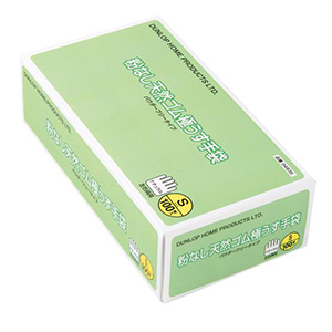 ダンロップ　天然ゴム極うす手袋粉なし　Ｓサイズ１００枚入