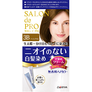 ダリヤ　サロンドプロ　無香料ヘアカラー　早染めクリーム　白髪用　３Ｂ　ベージュブラウン１セット