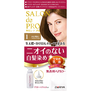 ダリヤ  サロンドプロ　無香料ヘアカラー　早染め乳液（白髪用）１＜かなり明るいライトブラウン＞　1セット