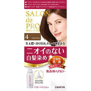ダリヤ　サロンドプロ　無香料ヘアカラー早染め乳液（白髪用）４ライトブラウン１個