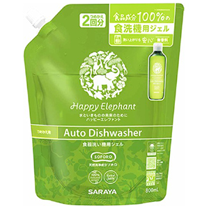 サラヤ　ハッピーエレファント　食器洗い機用ジェル　詰替　800ｍｌ