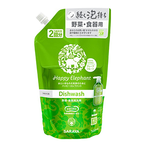 サラヤ ハッピーエレファント 野菜食器用洗剤 グレープフルーツつめかえ５００ｍｌ